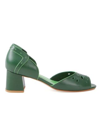 Sarah Chofakian chunky heel pumps - Groen