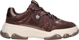 Pinko Brown Athena Leather Sneakers