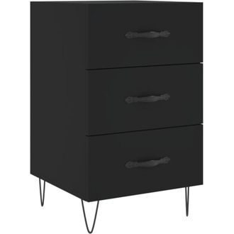 vidaXL Bedside Cabinet Black 40x40x66 cm Engineered Wood Vidaxl