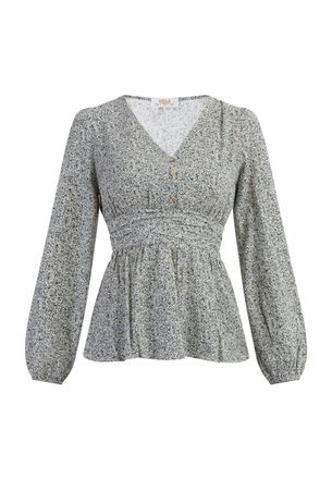 Usha Blouse Dames Wol Wit Veelkleurig