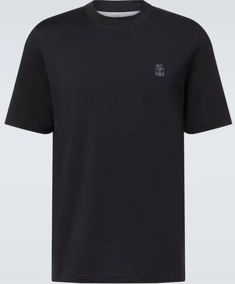 Brunello Cucinelli T-shirt in jersey di cotone con stampa