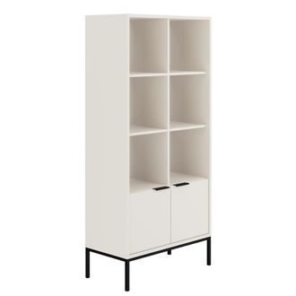 Petits Meubles Librero 2 puertas patas negras tableros de part&iacute;culas blanco