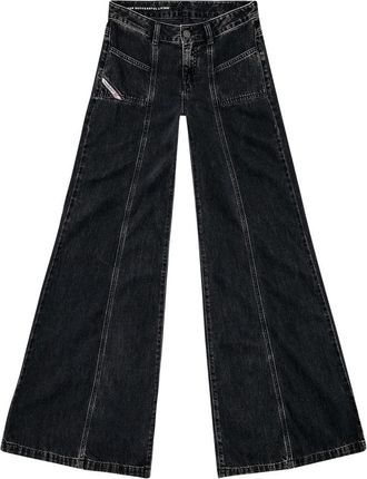 Diesel D-Akii Wide Jeans - Dames - Loose Fit Jeans - Zwart - W30 - Katoen - Jeans