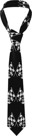 Generic Tie Cool Black And White Checkered Flag Mens Necktie Novelty Neckties Formal MenS Neckties For Graduation Activities Party