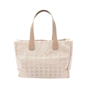 Chanel Pre-owned Tote Bags, female, Beige, Size: ONE SIZE Pre-owned New Travel Line Nylon Canvas Tote Bag