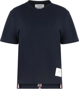 Thom Browne Klassiek T-shirt met kenmerkende strepen - Dames - T-shirts - Blauw - 2XS - Tops