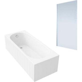 Villeroy & Boch Ba&ntilde;era Derecha Villeroy & Boch O.novo 160x70cm Blanca + Mampara Cromada Aurys Mist 1