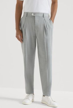 Brunello Cucinelli Trousers with tee holder in Pearl at Nordstrom, Size 48 It