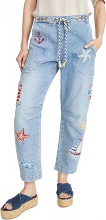 Free People Twyla Barrel Jeans In Going Coastal