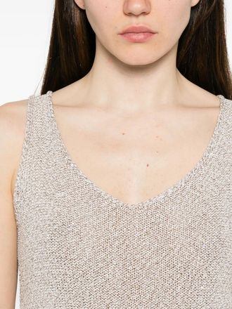 PANICALE Womens Ribbed-Trim V-Neck Top Ss26 W
