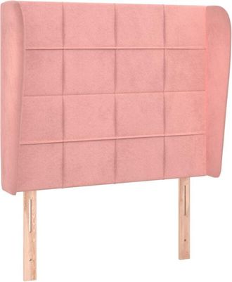 vidaXL Cabecero con orejas de terciopelo rosa 93x23x118/128 cm Vidaxl