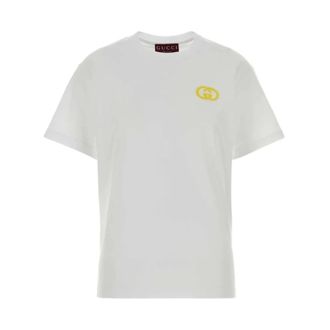 Gucci Medium Cotton Jersey T-shirt - Dames - T-shirts - Wit - XS - Katoen - Tops