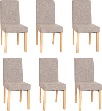 Hhg Hhg - Nunca Usado] Lote De 6 Sillas De Comedor Silla De Cocina Littau, Textil, Gris, Patas Claras