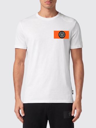 Plein Sport T-shirt girocollo in cotone con logo a contrasto sul petto