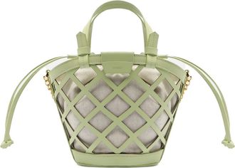 Arezzo Small Petra Leather Bucket Bag in Cotton Mint/Natural at Nordstrom