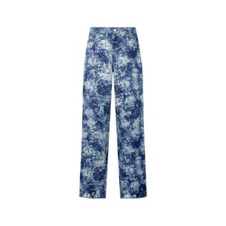 Roberto Cavalli Wide Jeans, female, Blue, Size: S Loose Fit Bleached-Effect Jeans