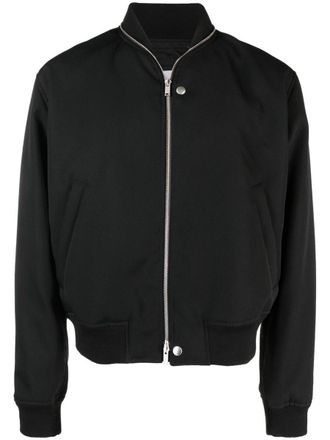 Jil Sander Black Cotton Wool Bomber Jacket