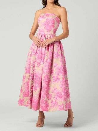 Shoshanna Midnight Dana Dress In Fuchsia/sand