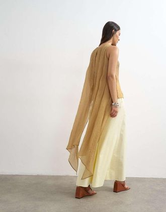 Topshop Top a mantella trasparente color moka-Nessun colore