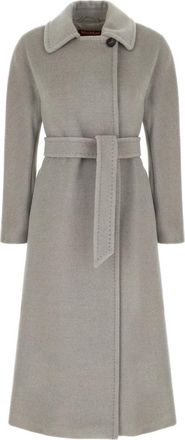 Max Mara Tenzone Coat - Dames - Jas met riem - Grijs - 2XS - Wol - Jassen