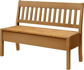 Maison Belfort home24 Maison Belfort Sitzbank Boston I Massivholz Kiefer Laugenfarbig 131x93x46 cm (BxHxT) Landhaus