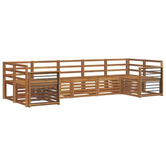 vidaXL Conjunto De Sof&aacute; Seccional 7 Pcs Natural Vidaxl