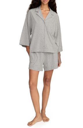 Petite Plume Olivia Featherweight Pima Cotton Short Pajamas in Grey at Nordstrom, Size X-Large