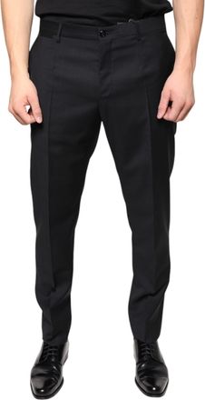 Dolce & Gabbana Black Wool Skinny Men Dress Pants Virgin