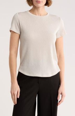 Bobeau Rib T-Shirt in Egret at Nordstrom Rack, Size X-Large