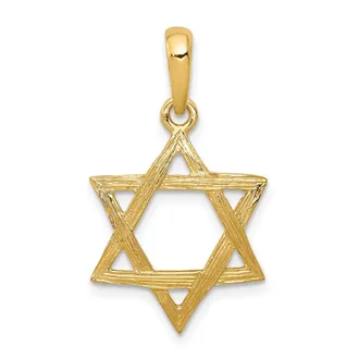 Diamond2Deal 14k Yellow Gold Star of David Pendant