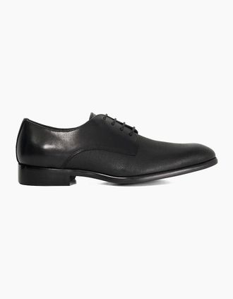 Dune London Mens Lo Solly Textured Lace Up Smart Shoes - Black - Size: 11