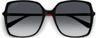 Gucci Oversized vierkante zonnebril - Dames - Accessoires - Zwart - Maat: 57 MM