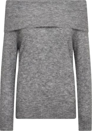Mos Mosh MMSigva Mohair Brei - Dames - Ronde hals truien - Grijs - S - Wol - Truien & Vesten