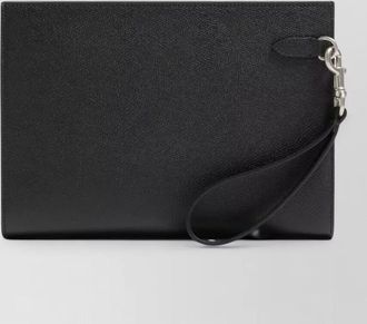 Valentino Garavani v logo clutch bag textured finish strap