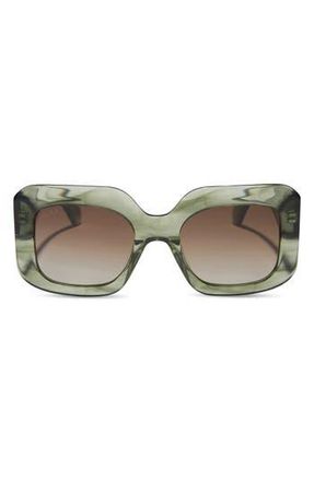 DIFF Eyewear Giada 52mm Polarized Square Sunglasses in Cool Matcha /Brown Gradient at Nordstrom Rack