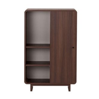 Calicosy Aparador alto de 1 puerta, 3 nichos l70 cm - nogal