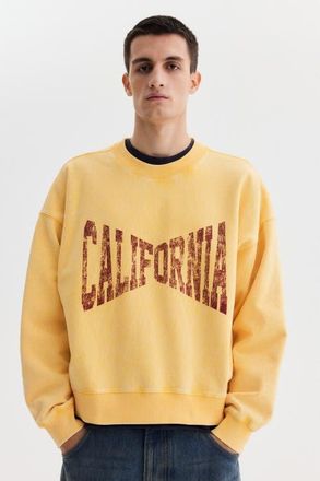 H&M Oversized Fit Sweatshirt in Light Orange/california at Nordstrom, Size Xx-Large