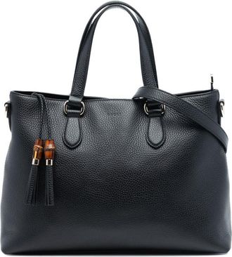 Gucci Pre-owned Gucci Leather Bamboo Tassel Satchel Ladies 449642 568024