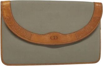 Dior Pre-owned Clutches, female, Gray, Size: ONE SIZE Pre-owned Coated Canvas Clutch