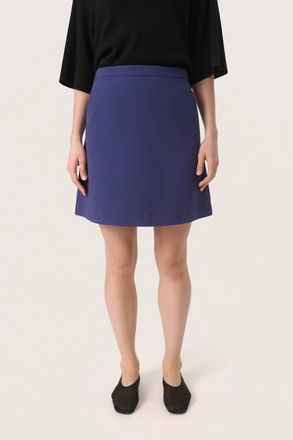 Soaked In Luxury Corinne A-Line Silhouette Mini Skirt In Patriot Blue