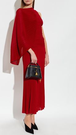 Balmain Pleated Skirt, Womens, Red