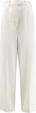 Givenchy Double Pleat Broeken - Dames - Wijde Broeken - Wit - XS - Wol - Broeken
