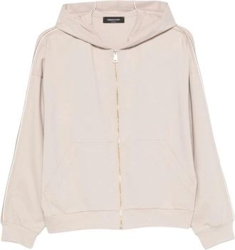 Fabiana Filippi Volledige ritssluiting sweatshirt - Dames - Vesten met rits - Beige - XS - Hoodies & sweatvesten