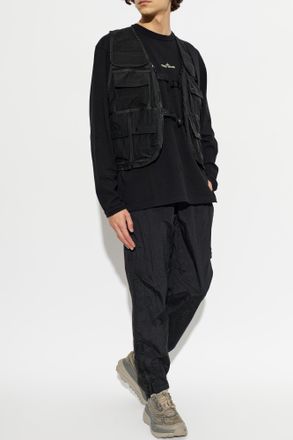 Stone Island Vest With Pockets, Mens, Black