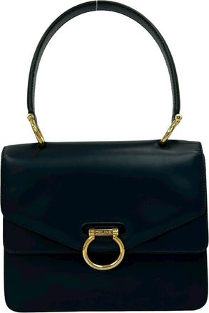 Celine Navy Leather Handbag Tote Bag (Pre-Owned)