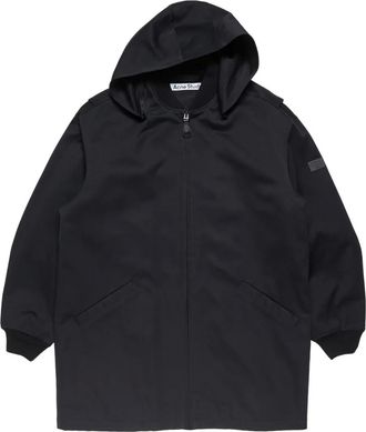 Acne Studios Cappotto con cappuccio e zip - Nero