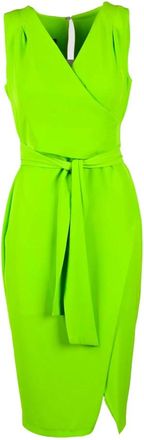 Access Fashion Midi Jurk - Dames - Casual kleedjes - Groen - S - Polyester - Kleedjes