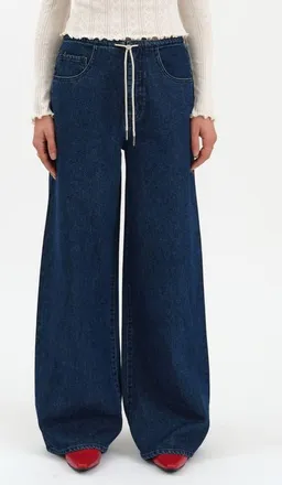 Daze Madison Tie Waist Wide Leg Jeans in Moonlight Rinse at Nordstrom, Size 25
