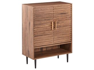 Beliani Scarpiera Con 2 Cassetti In Mdf Con Gambe In Ferro Nero Stile Moderno Marrone Scuro Keith
