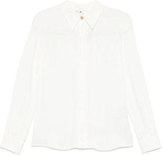 Elisabetta Franchi Ivory Shirt - Dames - Overhemden - Wit - XS - Organza - Overhemden